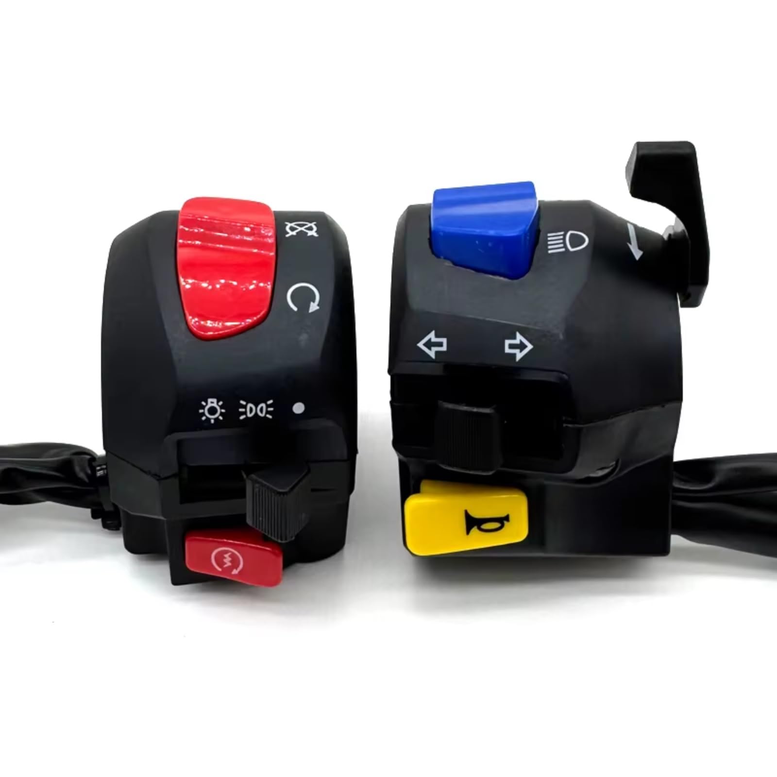 22mm 7/8 "Interruttore Moto Controllo Manubrio Avvisatore Acustico Universale Indicatore Di Direzione Faro Pulsante Controller Avviamento Elettrico Comando Manubrio(1pair)
