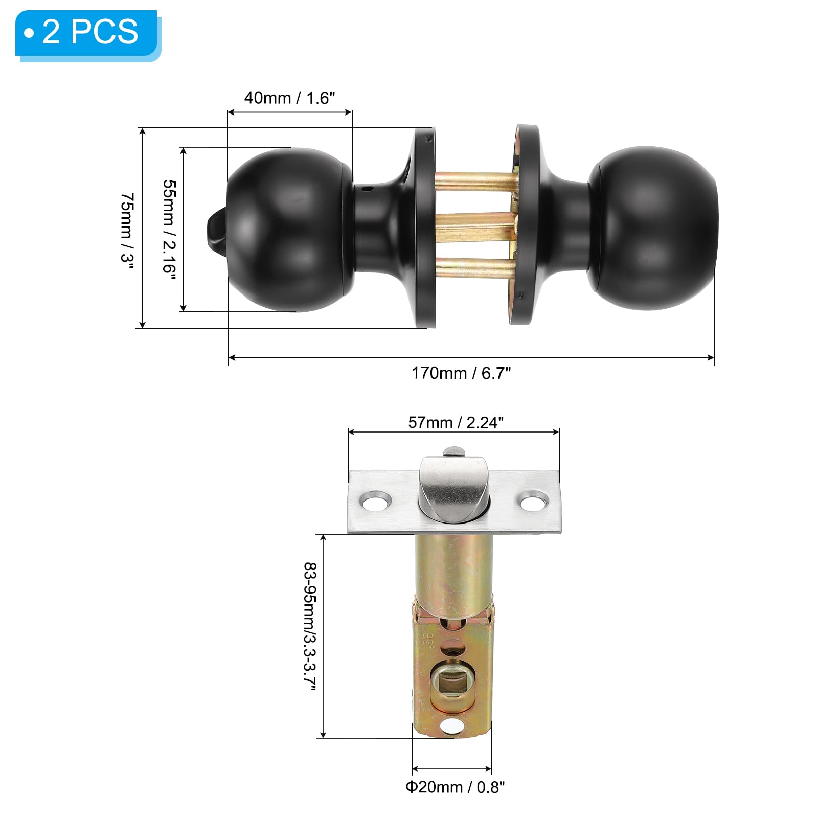 PATIKIL Round Key Entry Door Knobs Interior - Image 2
