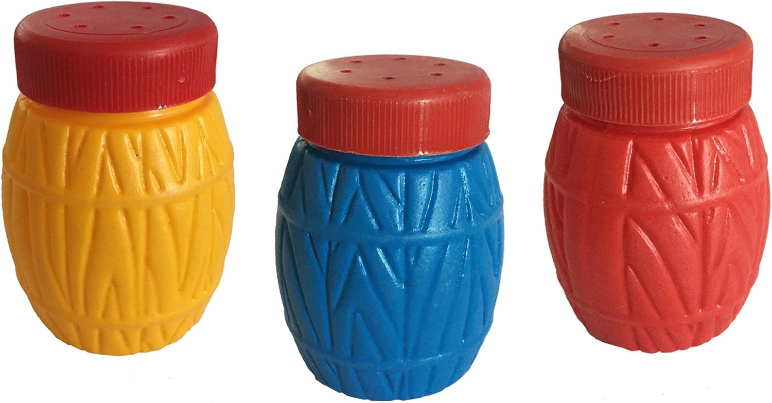 3 Pack Mexican Salt Shakers - Barrel Shaped Salt Shakers - Saleros Mexicanos - Saleros de barril - Saleros Barrilito - Set de 3 - Assorted Colors