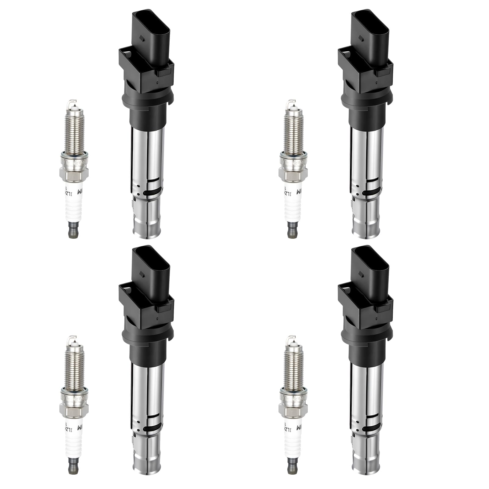 BDFHYK Ignition Coil Pack UF616 and Iridium Spark Plug 3461 for Audi
