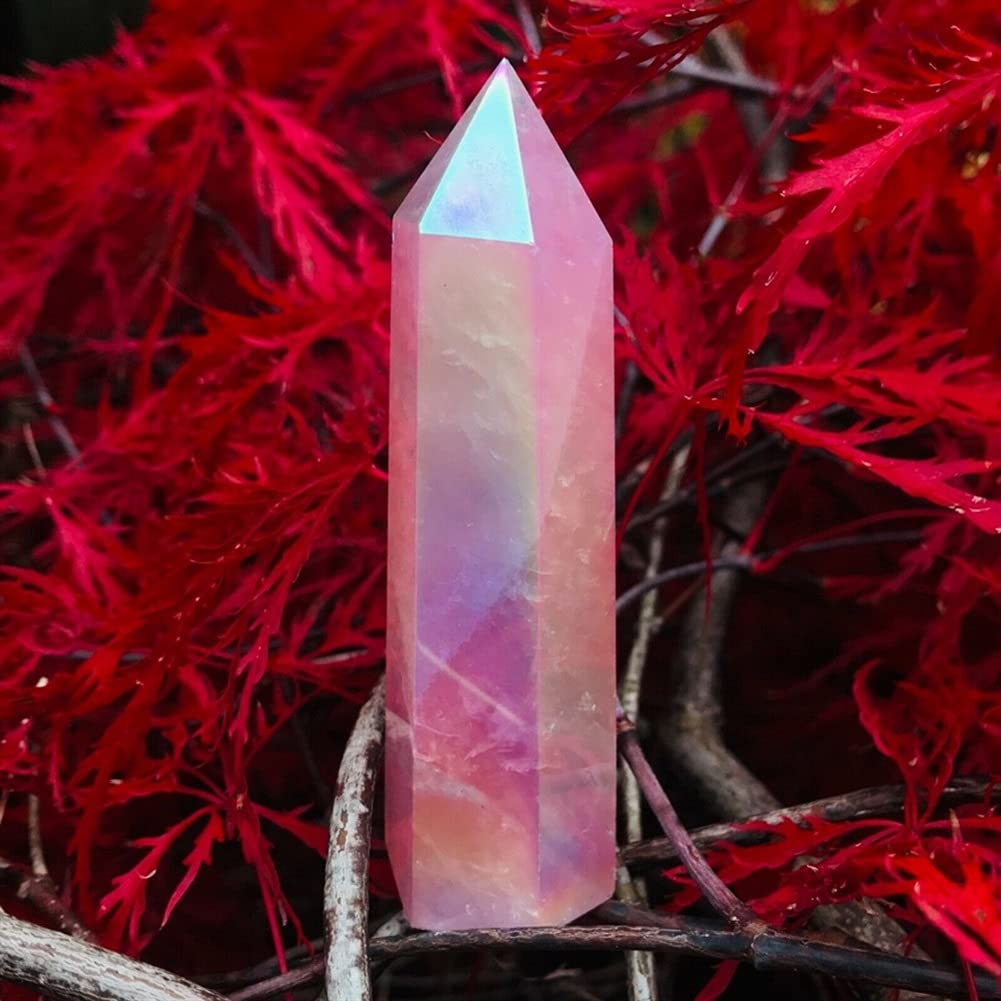 Amazon.co.jp: 1pc ナチュラルローズクォーツクリスタルワンド