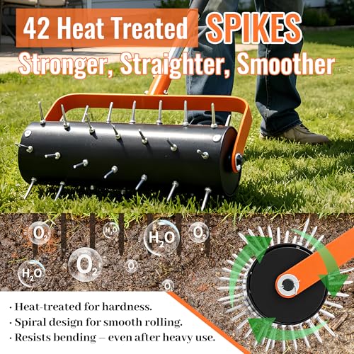 Aerador de césped manual TEXFIELD con 42 púas y tambor rellenable miniatura 6