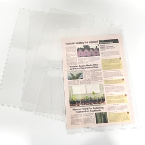 Miniatura 7 de Rainmae Paquete de 5 protectores rígidos de impresión de 11 x 17 pulgadas, protectores de hojas de plástico duro impermeables transparentes, fundas