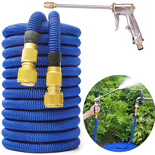 HMILYDYK Manguera de jardín, tubo de manguera de jardín, tubo de expansión con pistola ajustable para agua en el jardín, lavado de coche, 7,5 m.