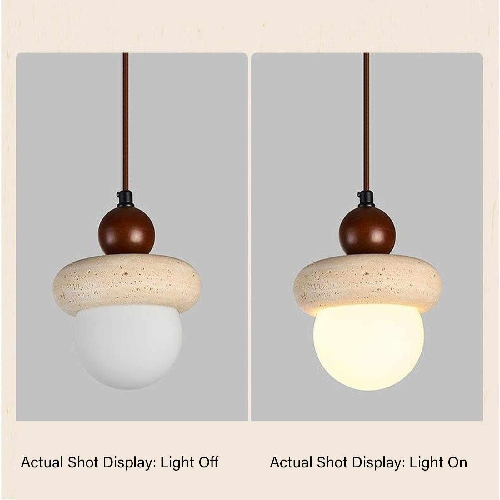 Petite lampe suspendue en travertin de style ferme du milieu du siècle