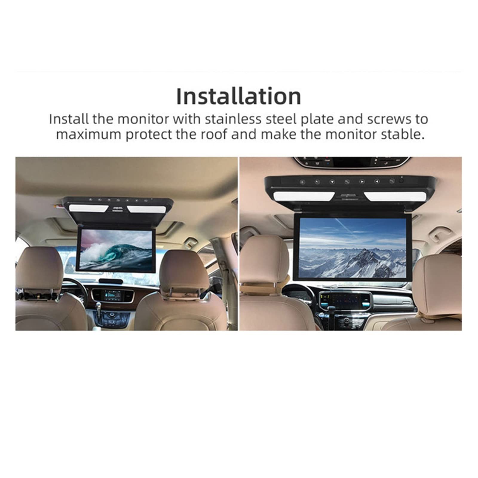 Reproductor de reposacabezas de Coche Monitor de Techo Coche 12,1 Pulgadas, Pantalla LCD HD, Montaje en automóvil, vídeo, Reproductores películas, TV Multimedia, Salida, FM(11.6 Inch Monitor)