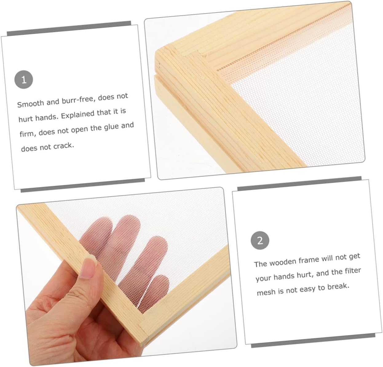 Operitacx 10pcs Wooden Paper Making Frame Kit Crafting Screen for Boys and Girls Paper Making Tool for Nature Journals Cards and Altered Books