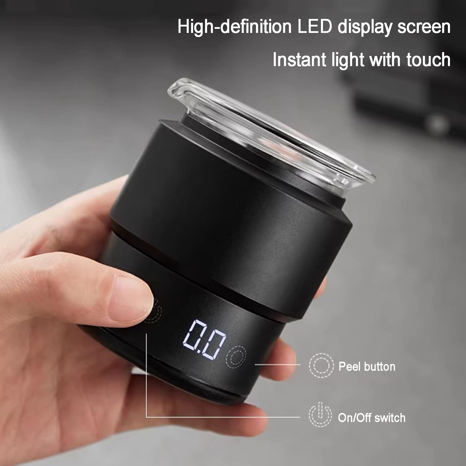 Taza dosificadora de café con báscula, herramienta electrónica de peso para espresso, pantalla digital LED, recargable, capacidad de hasta 500 g, ideal para verter y gotear café