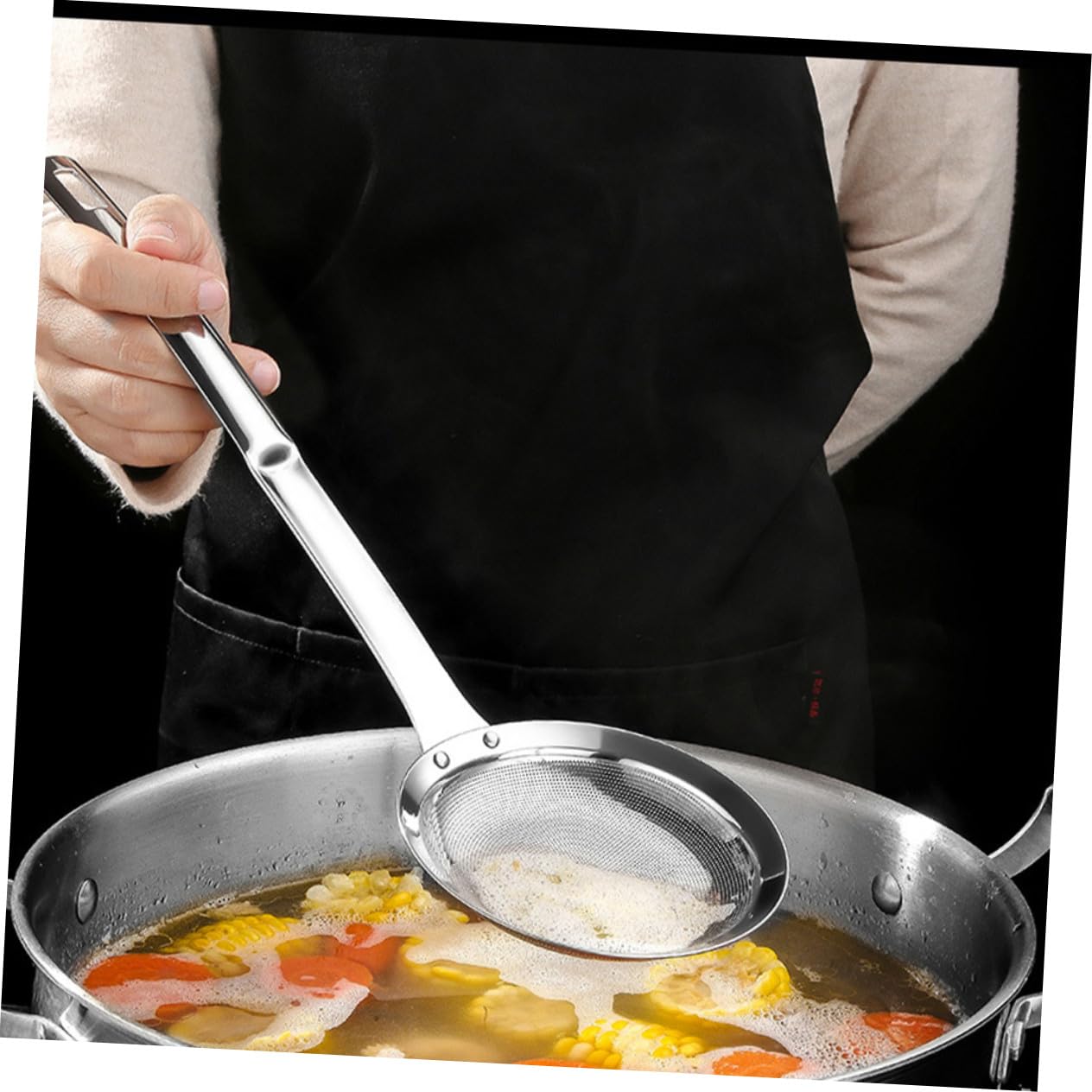 Feinmaschiges Edelstahlsieb für Küche und Backen, Silber