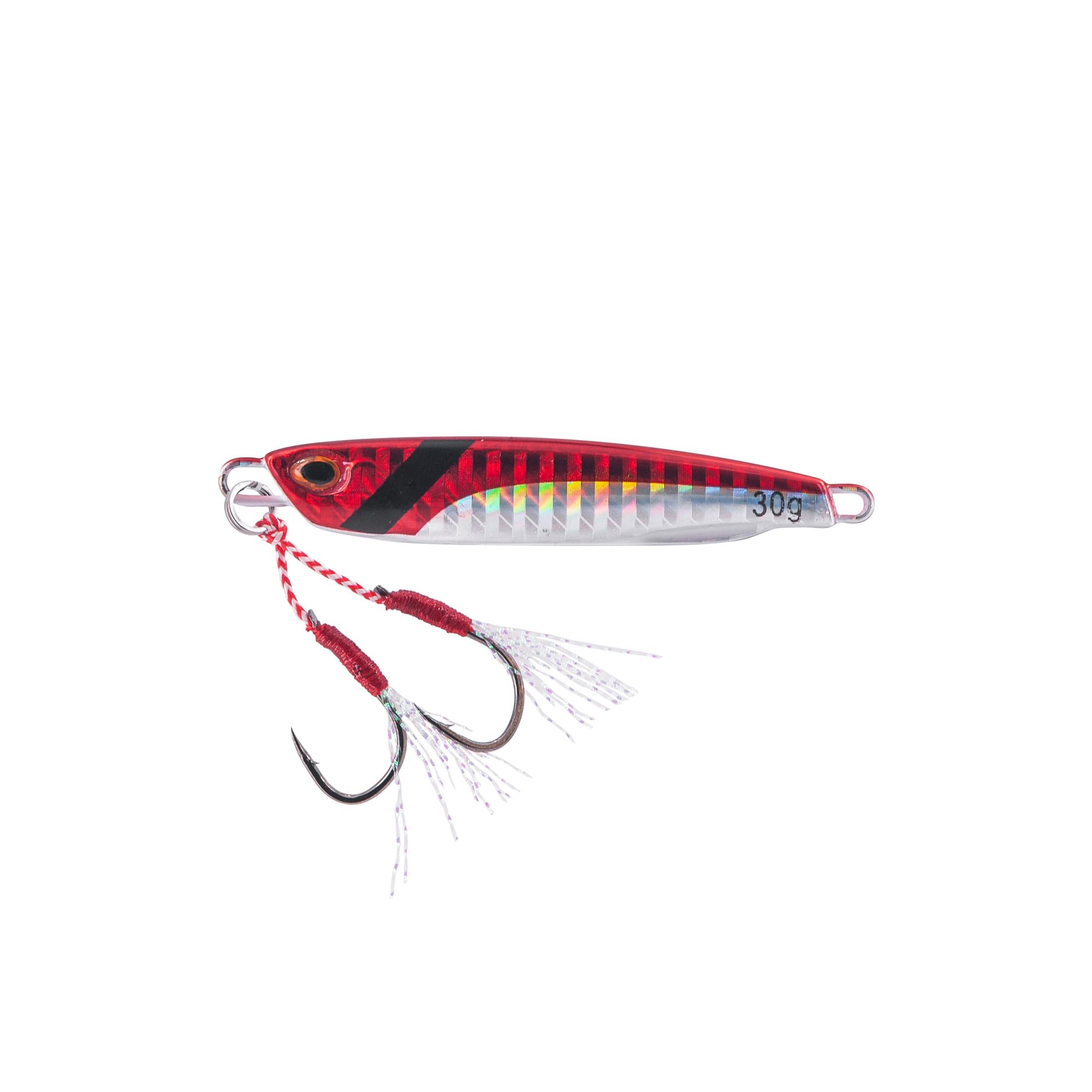 Jatsui Rush Bash Jig 30 g – Short Jig Shore/Offshore con Assist Hook, Caduta Slow Flutter, Holografico, 6 Colori