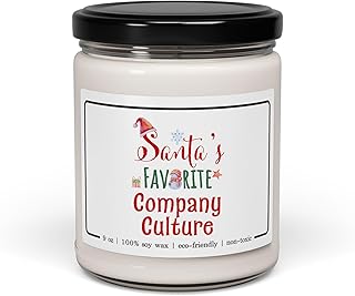 Santa's Favorite Company Culture Candle - Christmas Gifts for Corporate Accountant Staff Employee Boss Financial Officer Party Decor - Xmas, New Year - Cinnamon Vanilla Scent, 9oz