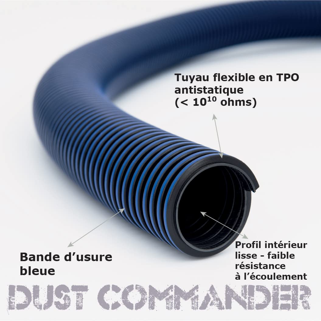 DUST COMMANDER HESD - Tuyau Annelé Souple d'Aspiration anti-statique (25/32mm) Différentes Longueurs (3m, 32mm)