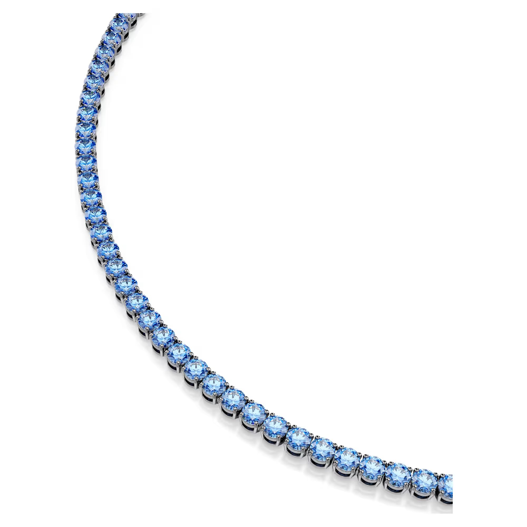 Swarovski Collana Tennis Matrix, taglio rotondo, blu, placcato rutenio