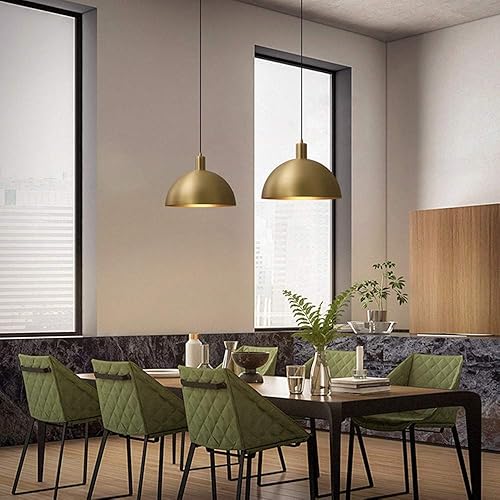 Miniatura 2 de Lámpara colgante dorada de mediados de siglo, moderna iluminación industrial para colgar en el techo, lámpara vintage ajustable de 59.1 pulgadas de