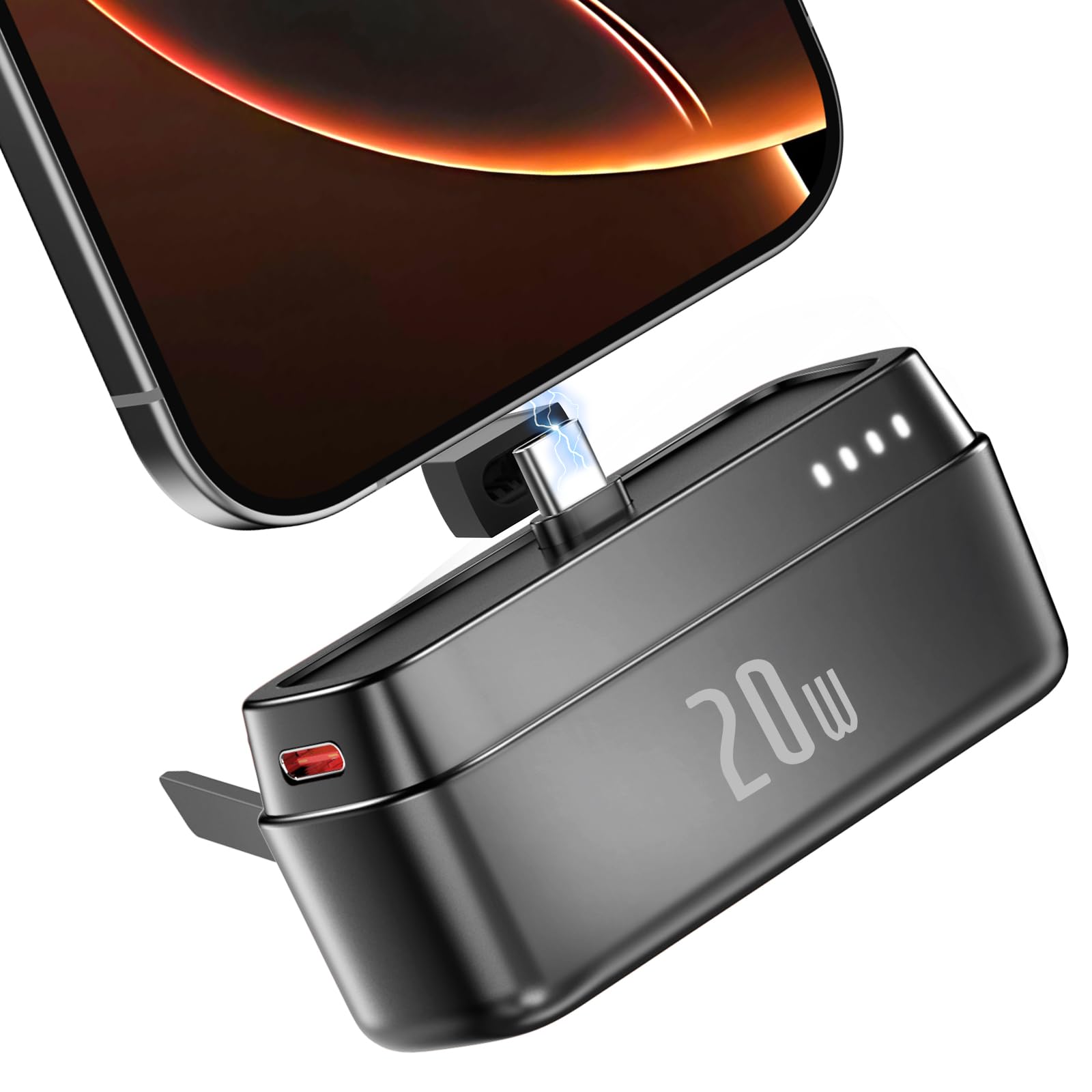 Mini Powerbank 5000mAh per iPhone 15 Serie, Caricatore Portatile USB C 20W PD Ricarica Veloce, Batteria Esterna power bank compatibile con iPhone15, Samsung S22/23 Serie, Huawei, iPad Pro/Air