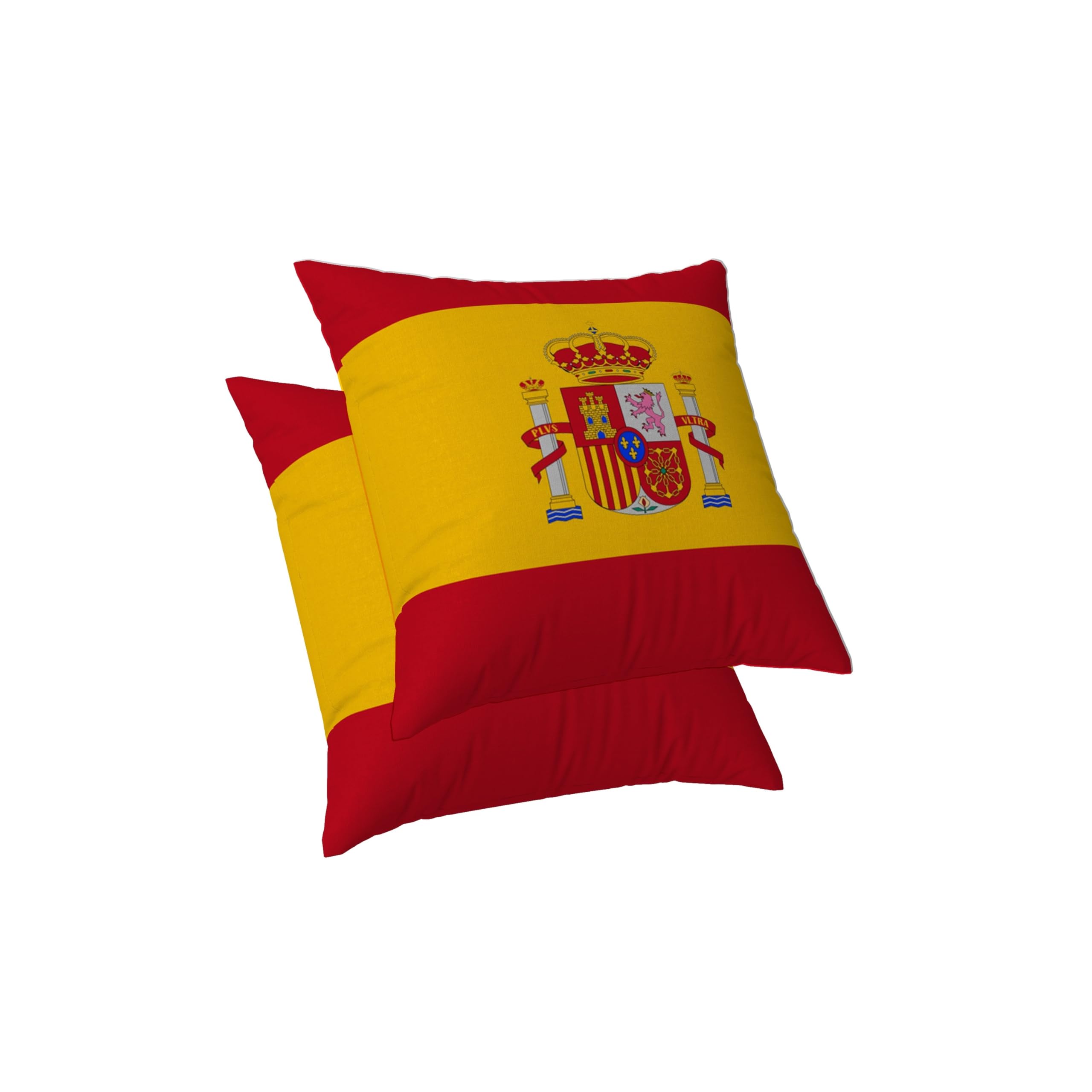 ggaimwf Flag Cushion Cover Spain National Flag Cushion Cases Patriotic Pillow Linen Look Pillow Covers Home Decorative Throw Pillowcase with Invisible Zip Chair Bedroom Living Room 60x60cm Set of 2