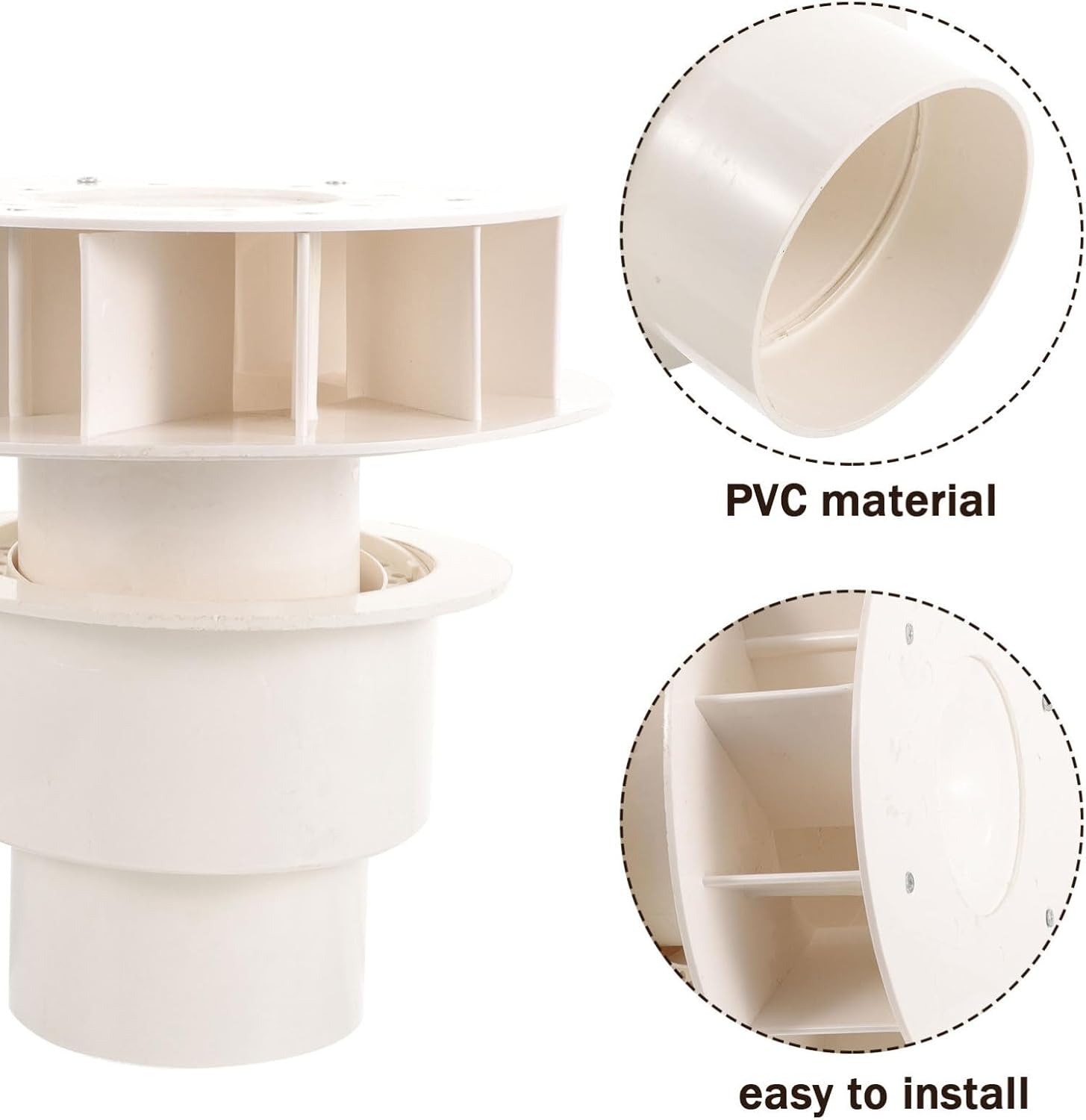 PRETYZOOM Downspout Rainwater Drain Siphon Bucket Dn110 Gravity Roof Drain with Rain Strainer for Yard and Gutter Downspout Water Diversion System