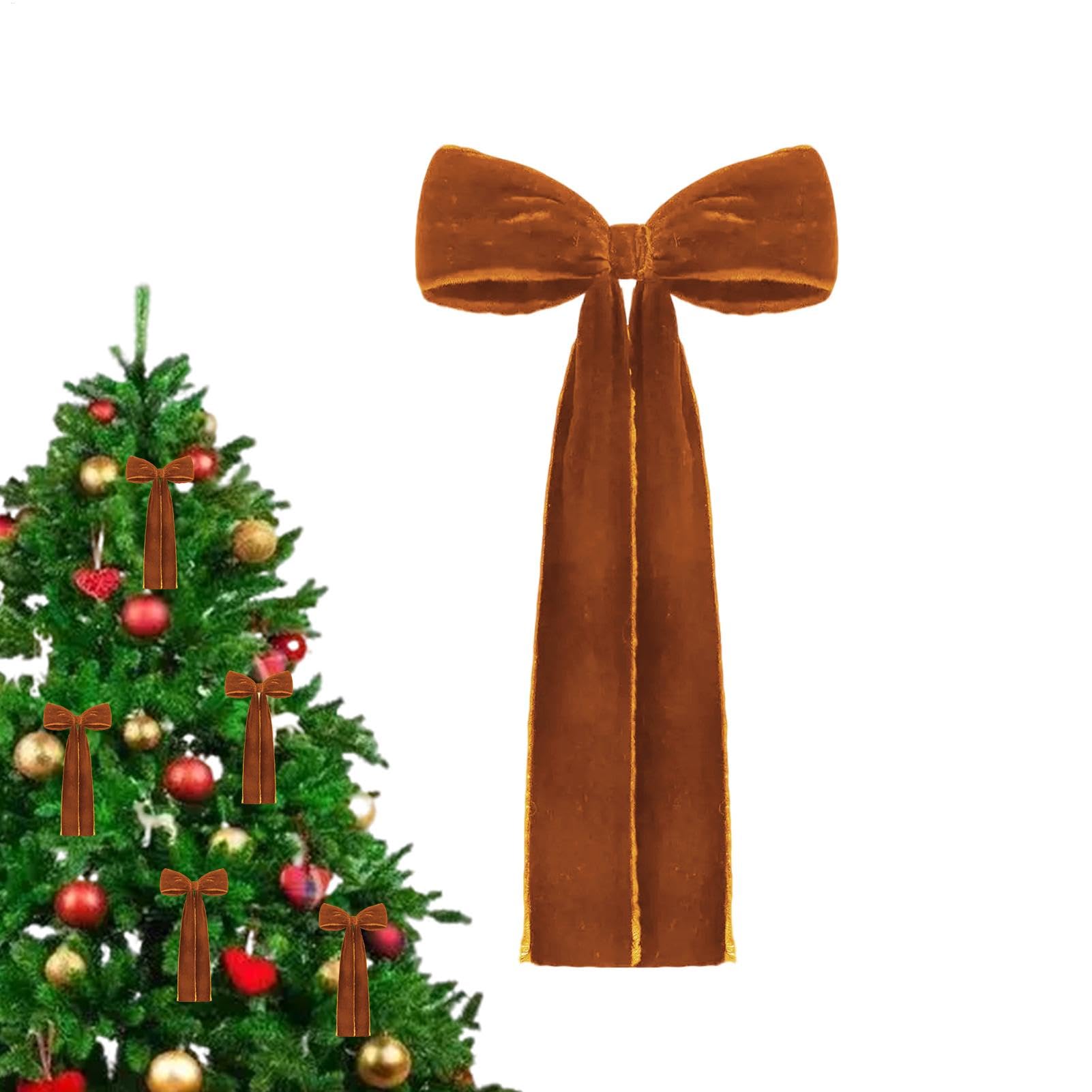 Burgund Samtschleifen Für Weihnachtsbaum – 12 Stück, 13x26 Cm, Mit Draht, Für Deko & Geschenke
