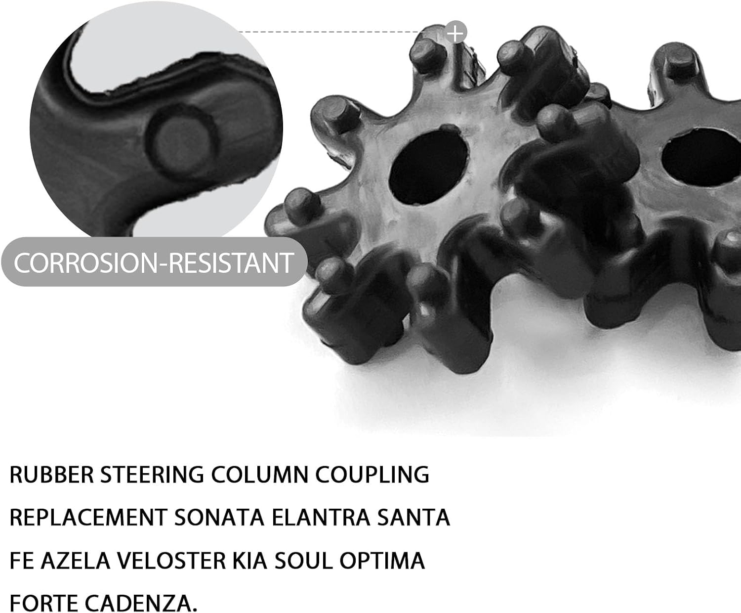 2PCS Flexible Steering Coupler, 56330-4Z000 563152K000FFF Steering Coupling Steering Column Motor Replacement for Hyundai Kia Sonata Elantra Santa Fe Azera Veloster Soul Optima Forte Cadenza