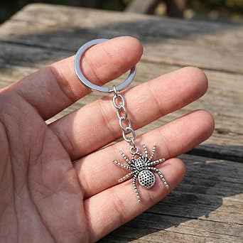 Spider Keyring – Animal Keychain for Bag Charm for Women with Realistic Spiders, Cool Key Rings Gifts for Spiders Lovers, Girls, Friends