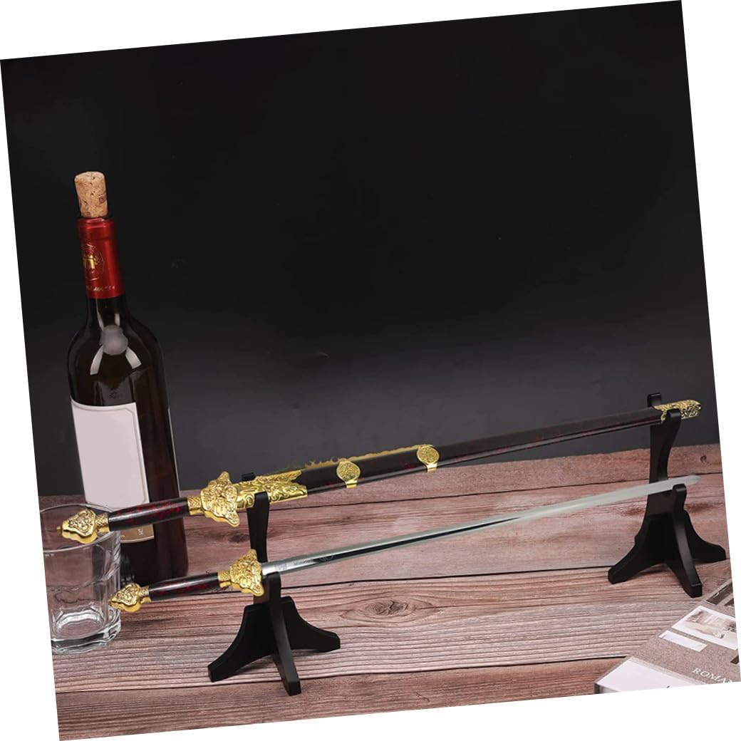 2pcs Wooden Wand Display Stand for Collectibles Elegant Desktop Decor for Retail Stores and Home Displays for Games Rooms Bedrooms and Living Spaces