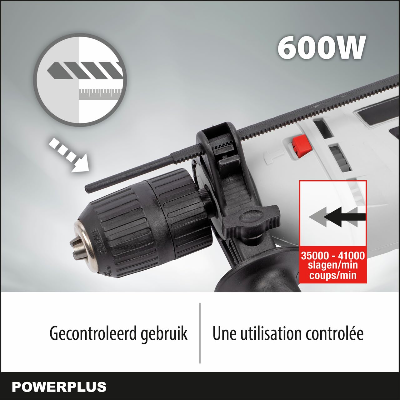 Taladro Percutor Eléctrico con cable Powerplus POWC10200 600w