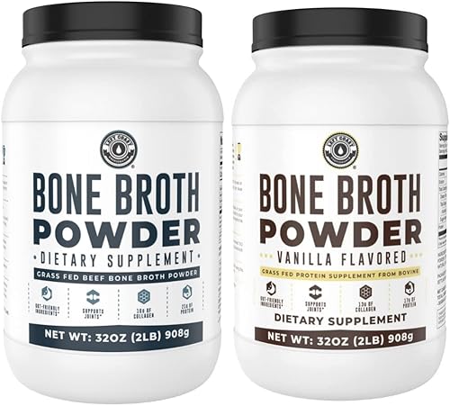 Left Coast Performance Caldo de hueso puro de 2 libras y caldo de hueso de vainilla de 2 libras