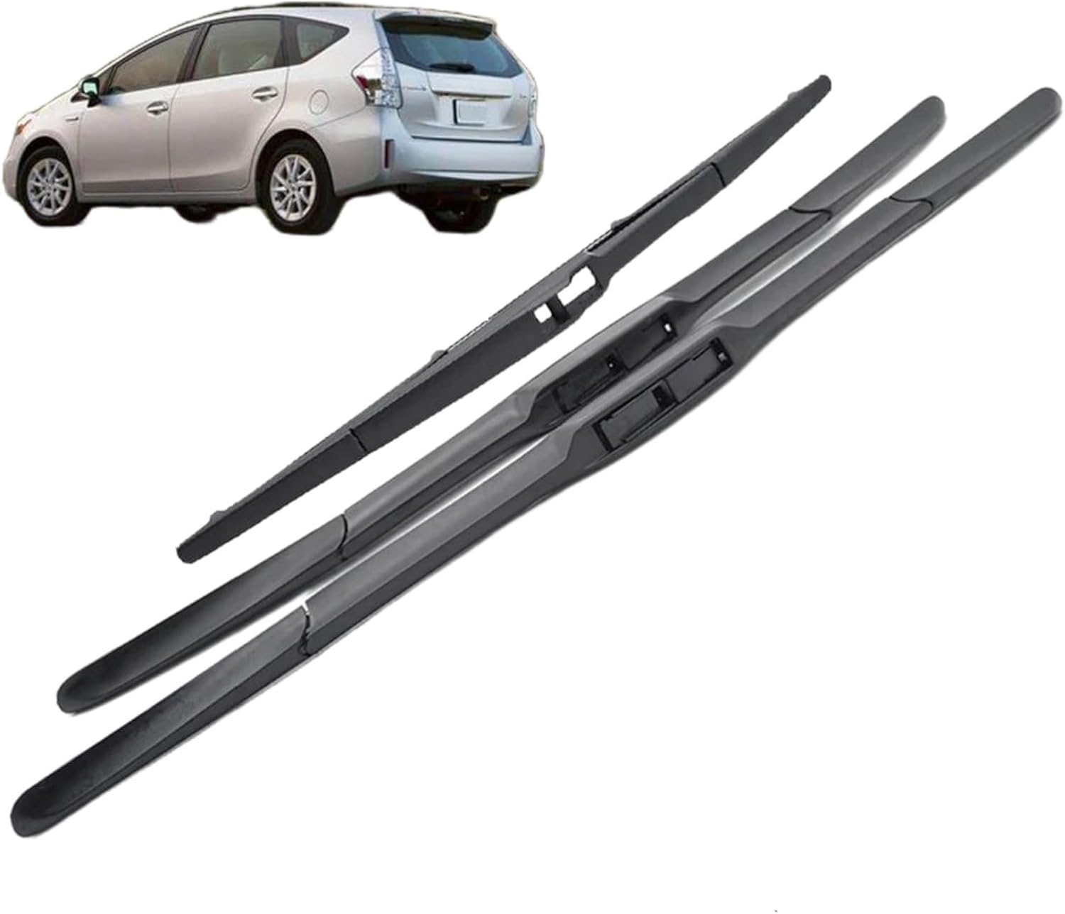 RESKIU Car Front Windshield Wiper Blade Set Replacement for Toyota Prius V 2012-2017, All Season Windscreen Wipers Quiet Easy Installation