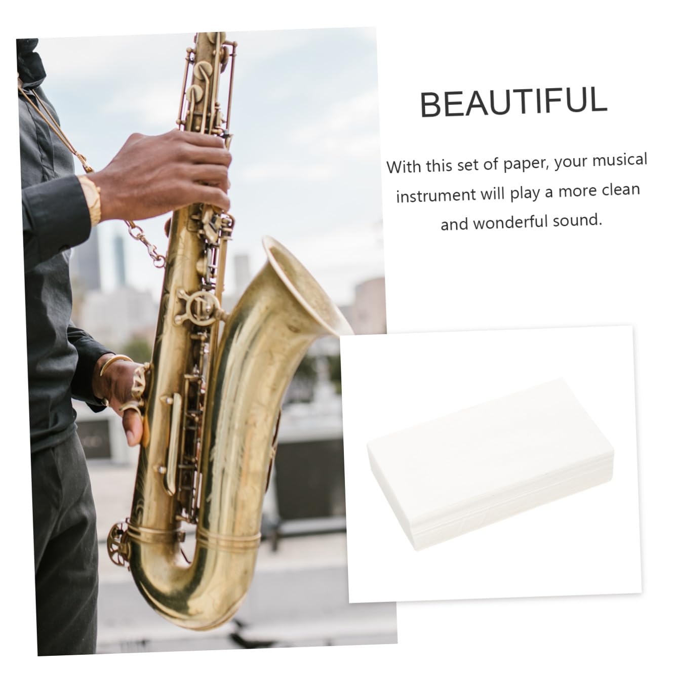 TOYANDONA 500piezas Papel Absorbente Práctico Para Mantenimiento De Instrumentos De Viento Limpieza Eficaz De Almohadillas De Saxofón y Flauta