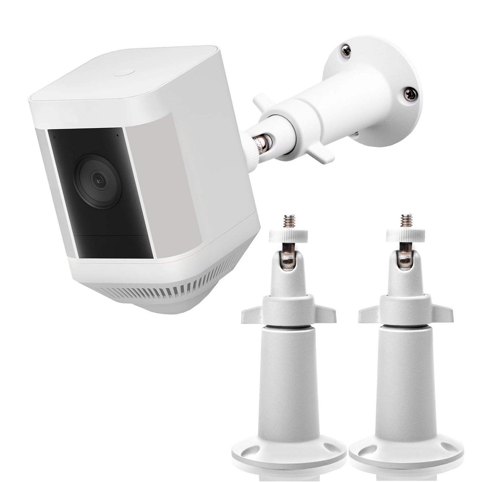 2Pack Security Aluminum Material Wall Mount for Ring Spotlight Cam Battery and Ring Spotlight Cam Plus/Pro (Battery), 360° Adjustable Wall Mount Bracket for Ring Surveillance Camera System-White