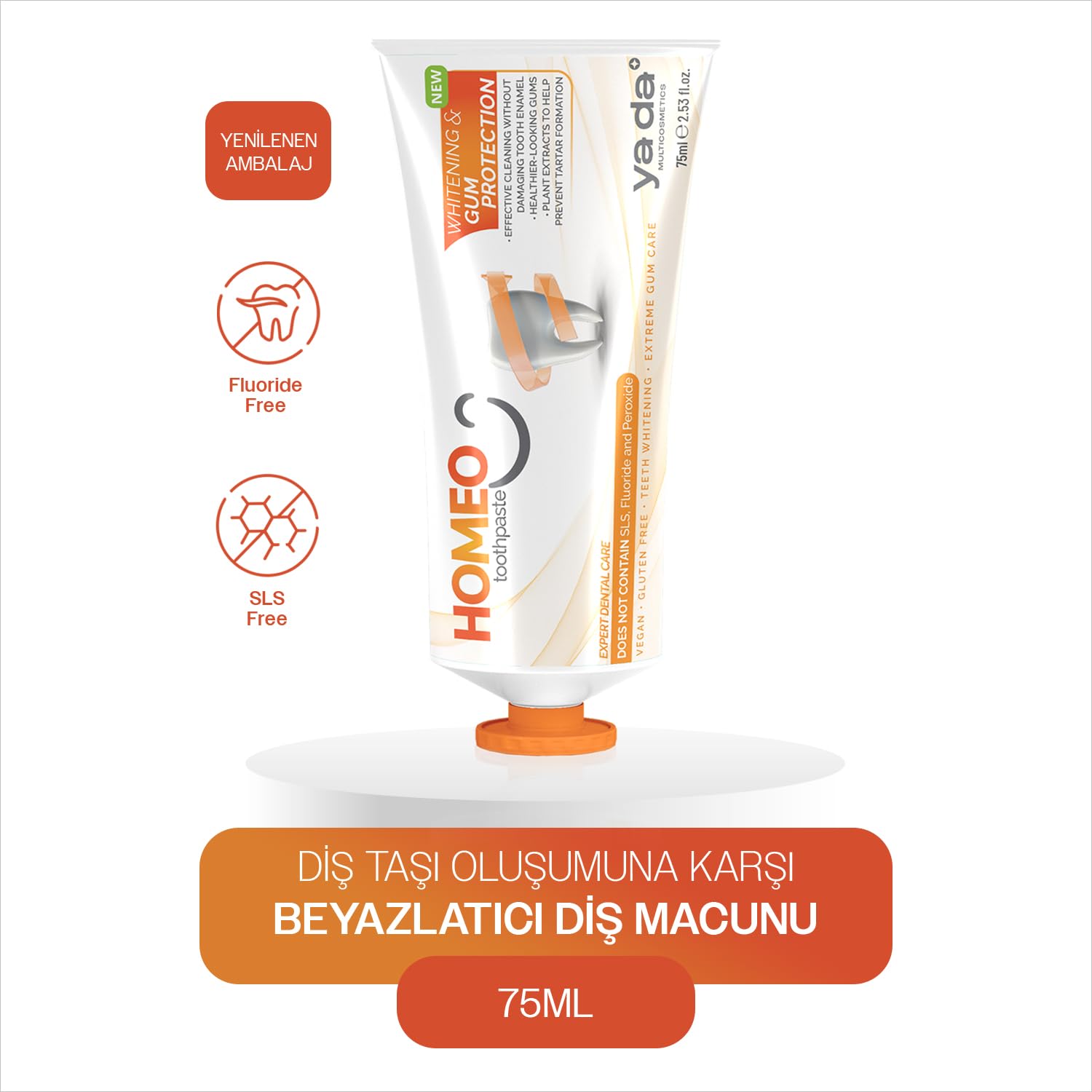 Homeo Bitkisel Diş Macunu | Diş Taşı Oluşumuna Karşı Beyazlatıcı | 75 ml