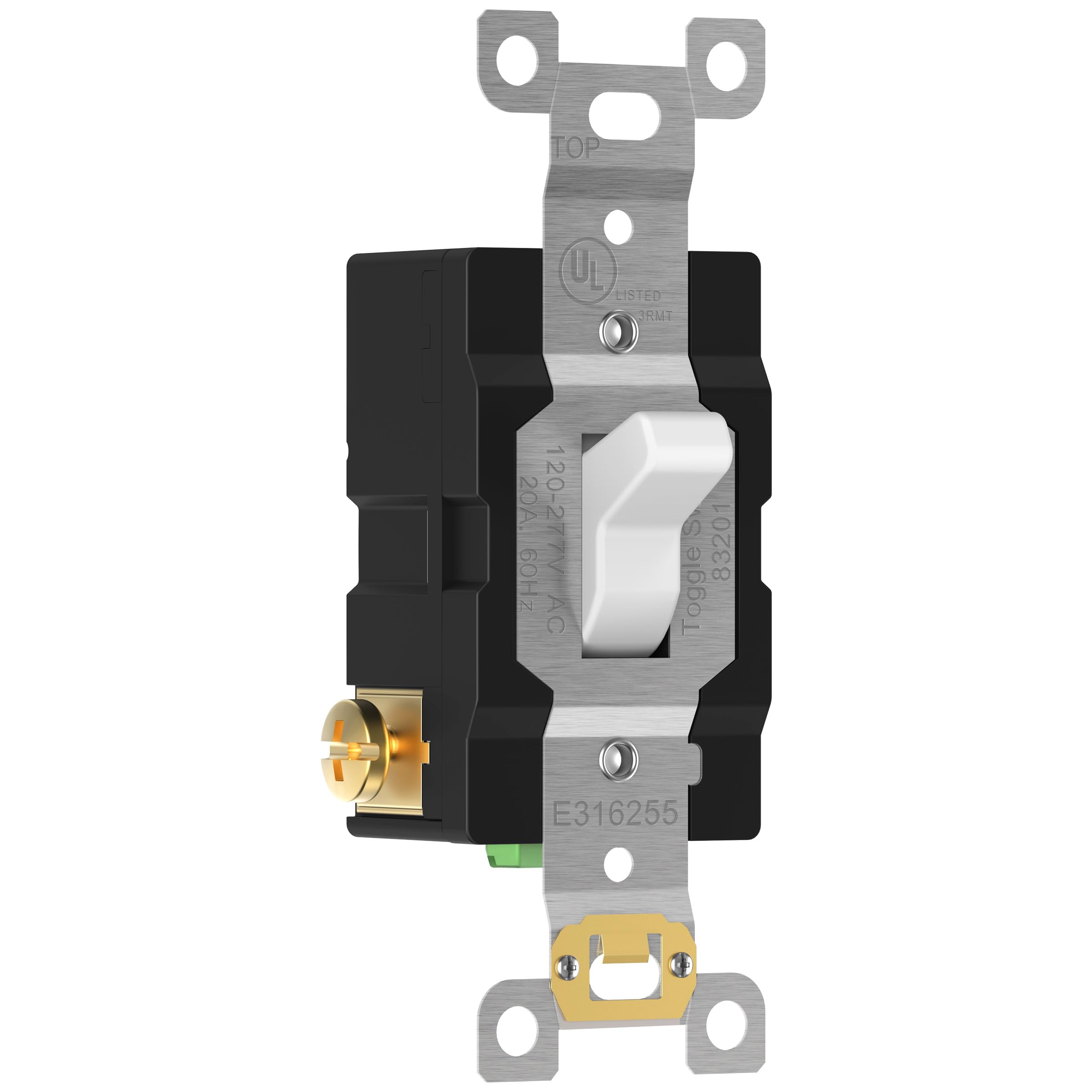 ENERLITES 20 Amp Toggle Light Switch, 3-Way or Single Pole, 20A 120/277V, Grounding Screw, Heavy Duty Commercial Grade - Image 2