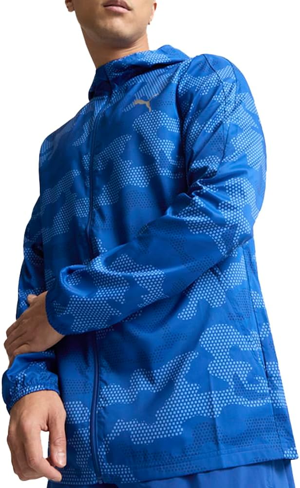 PUMA Mens Run Favorite Woven Jacket Athletic Outerwear Casual Pockets - Blue