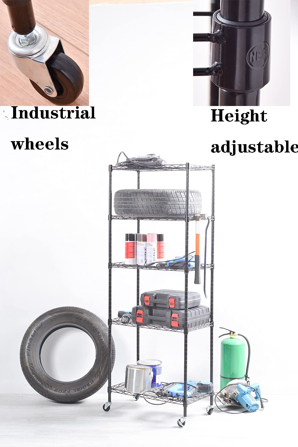 Amazon｜2YOU 5段収納棚 高さ調節可能 高耐久メタルシェルフユニット