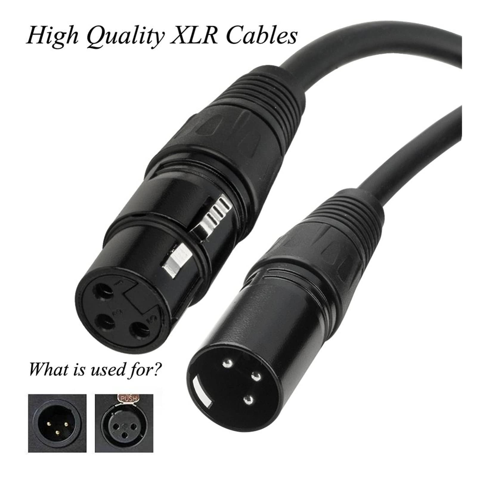 Cavo XLR da maschio a femmina M/F schermato OFC cavo audio for microfono Mixer Stage Light Amplifier 1m 1.8m 3m 5m 10m(Model 2,5m)