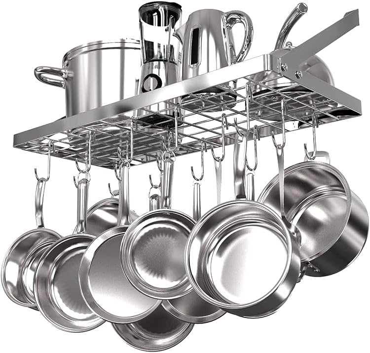 Miniatura 6 de Paquete de 20 ganchos en forma de S de acero inoxidable de calibre pesado de 8GA y 0.157 in para estante de utensilios de cocina, apertura trasera