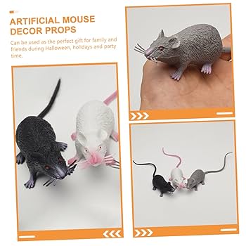 Amazon | Lurrose 6個 怖いネズミの装飾プラスチック製のマウス