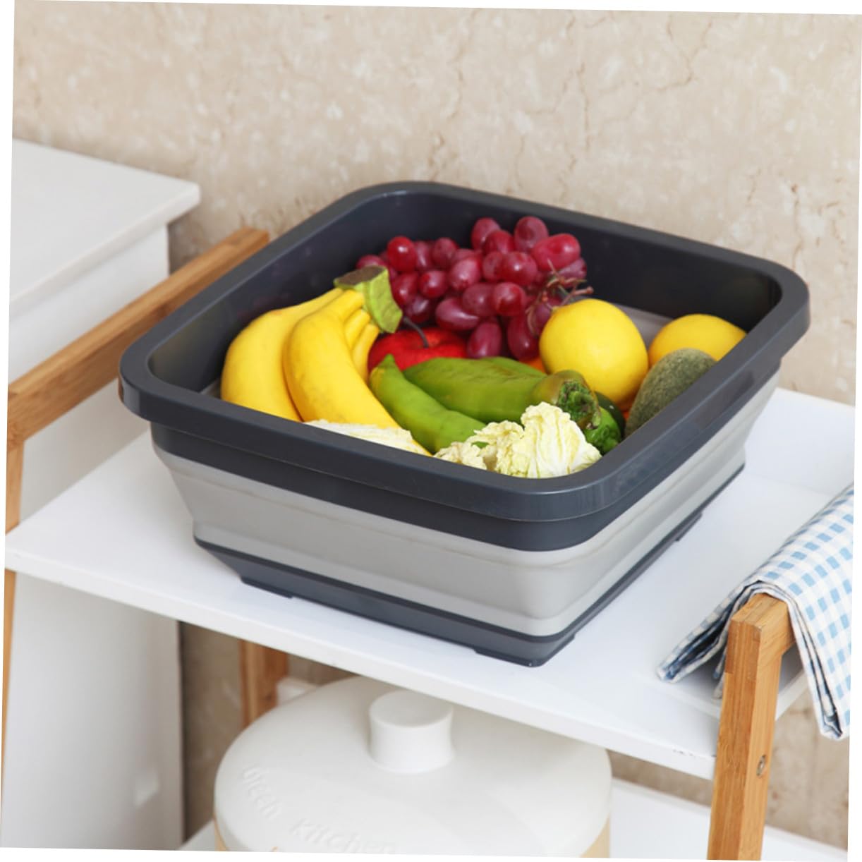 Homoyoyo Lavabo Pieghevole Bacinella in Plastica Design Antiscivolo e Stabili, per Uso Domestico e Viaggi, Salvaspazio e Portatile, Adatto a Lavare Mani, Frutta e Piatti