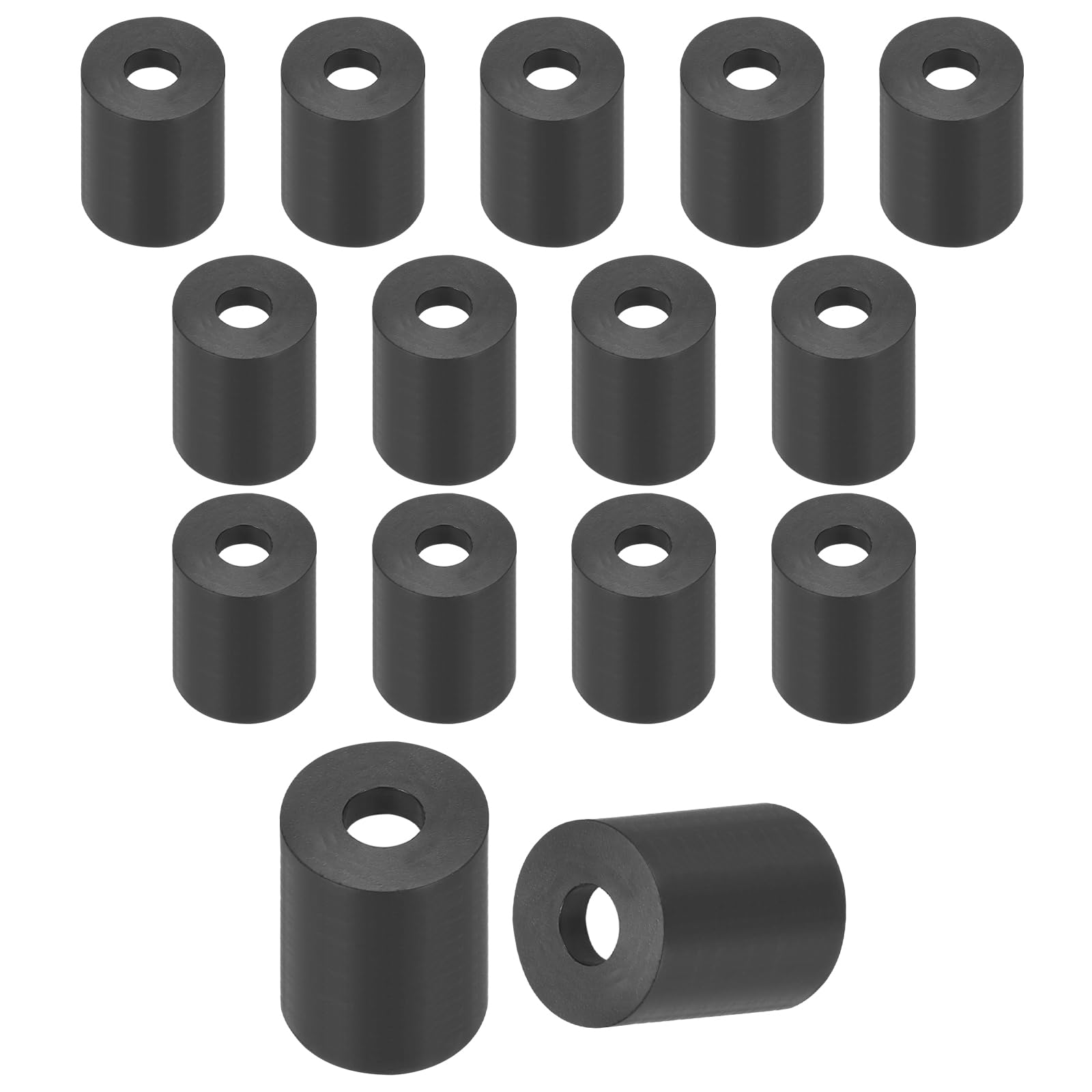 sourcing map 25Pcs Rubber Spacers, 25mm OD, 12mm ID, 10mm Thick Black Round Anti Vibration Rubber Pads Isolation Bushings Washer for Home Cars Boat(0.98" OD x 0.47" ID x 0.39" Thick)