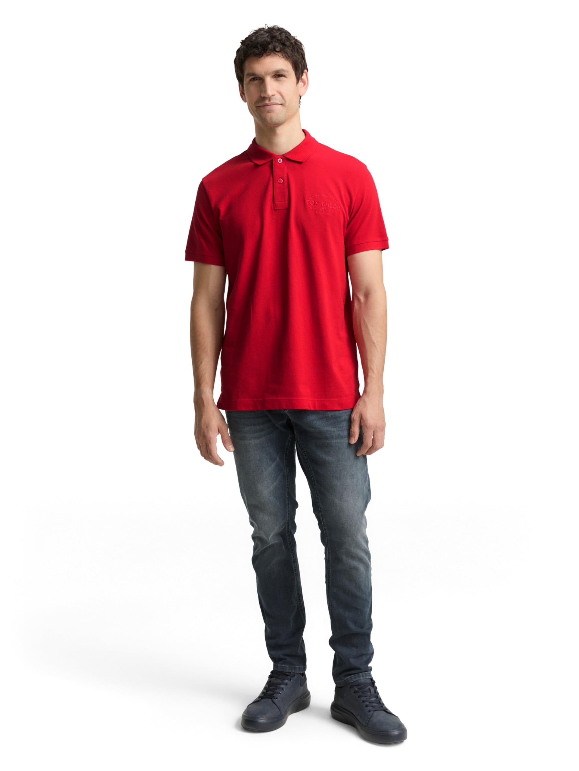 Tom Tailor Herren 1045898 Poloshirt, 12830 - Samba Red, L EU – Ansicht 2