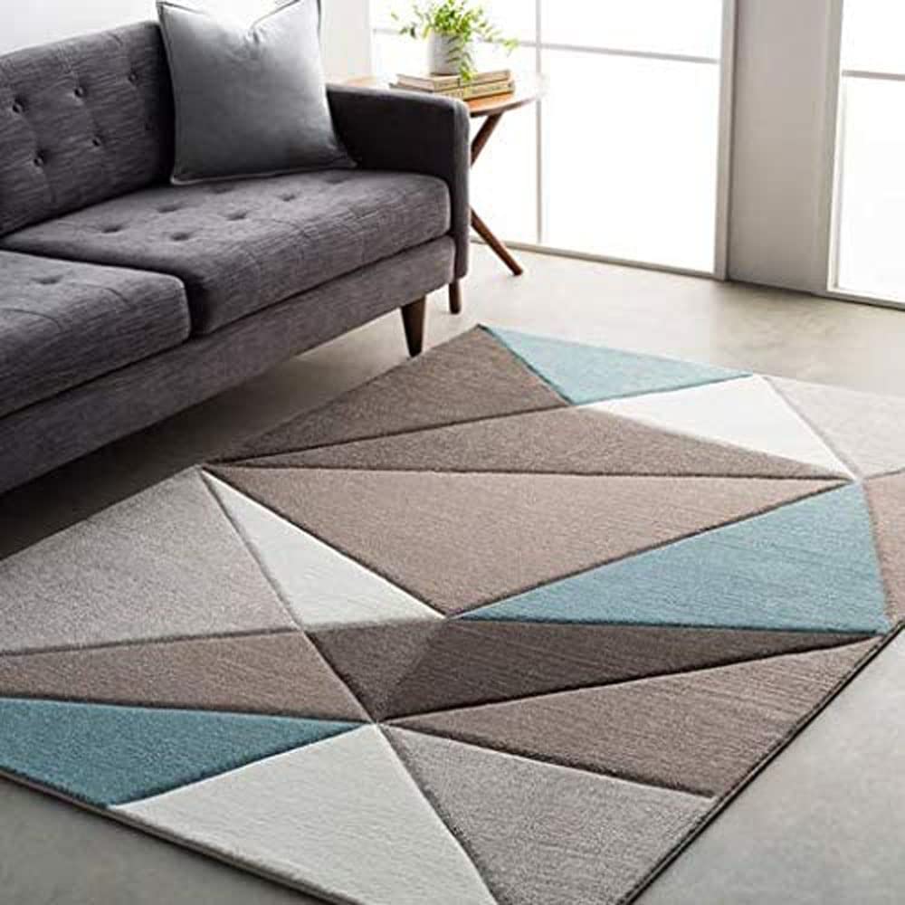 DORNIER RUGS Embossed Carved Handmade Foral Export Quality Tuffted Pure Woollen Thick Geometrical Carpet for Living Room Bedroom Size 6 x 6 feet Square (180X180 Cm Multi
