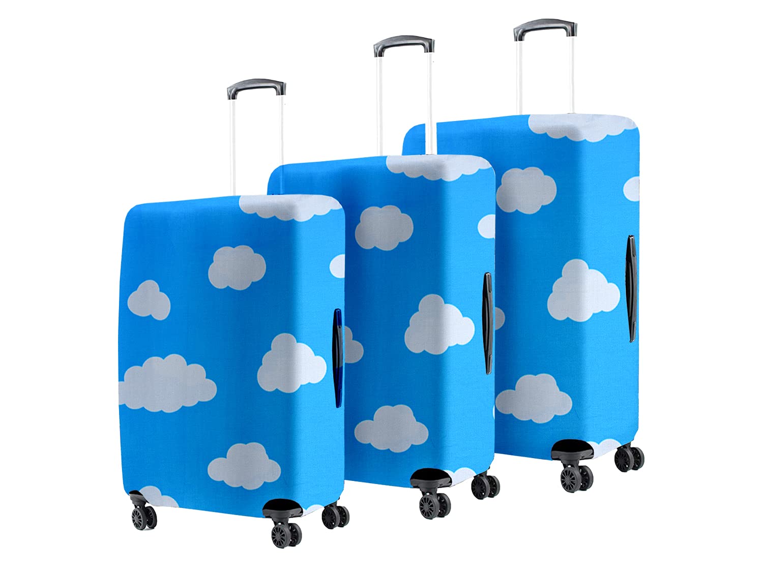 Eco Friendly Spandex 55 cm (20 Inch),65 cm (24 Inch) and 72 cm (28 Inch) Protective Luggage Cover Small Fits 18-22 Inch Medium Fits 22-26 Inch Large Fits 26-30 Inch -Pack of 3-Sky Blue-image-16