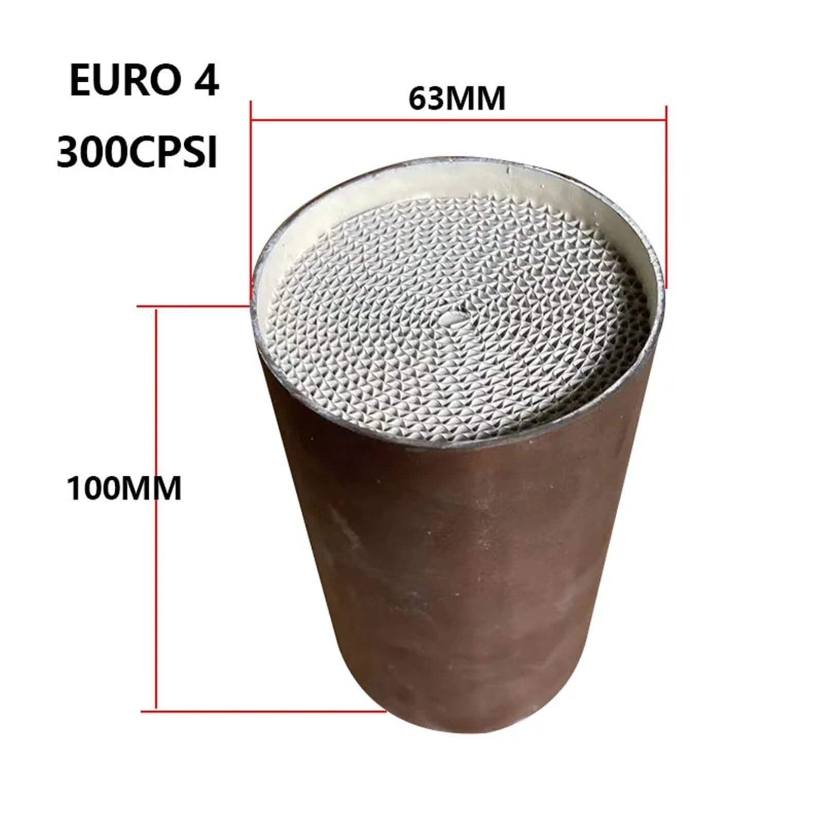 katalizator samochodowy Metalowy nośnik katalizatora o strukturze plastra miodu EURO 4 63 * 100 mm 300 Cpsi do uniwersalnego katalizatora samochodowego