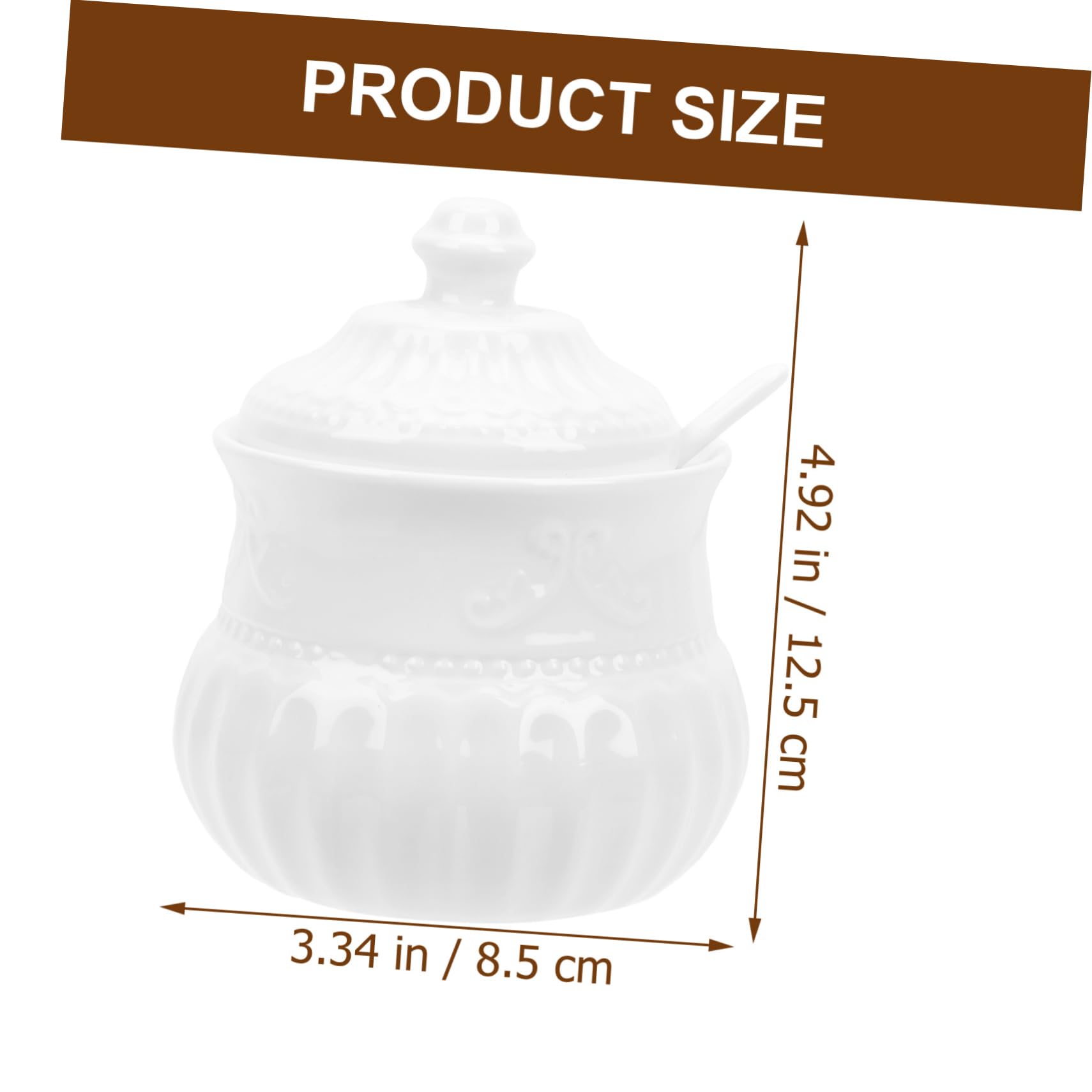 GRIRIW Sugar Pot Tea Seasoning Cans Sealed Container Containers with Lids Coffee Bean Container Candy Containers Sugar Bowl with Lid Airtight Container for Food White Ceramics