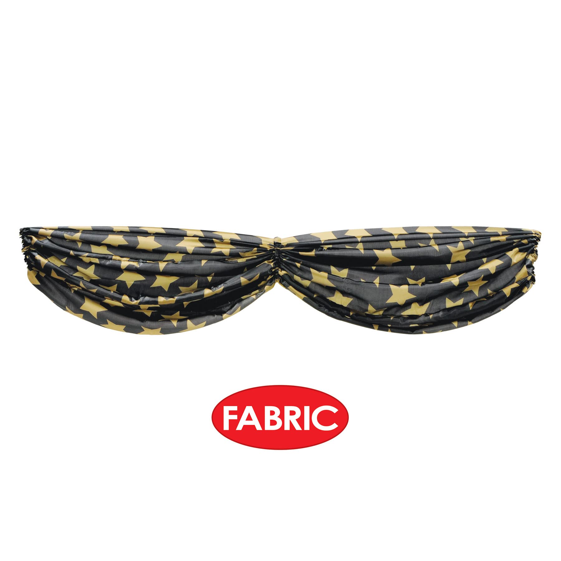 Beistle Stars - Guirnalda de banderines de Tela, 1,5 m, 25,4 cm, Color Negro y