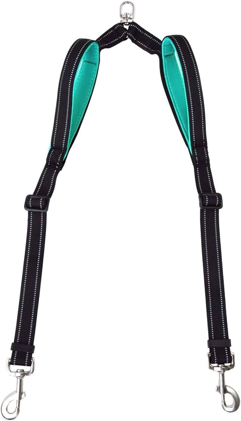 360°Swivel No Tangle Reflective Dog Lead Double Dog Lead,Dual Dog Lead Adjustable Coupler Splitter Strong for Medium Large Dogs Walking…