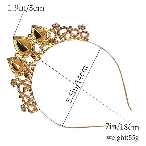 Miniatura 7 de COCIDE Rapunzel - Tiaras para mujer, coronas doradas para mujer, accesorios de princesa con diamantes de imitación, accesorios para el cabello para