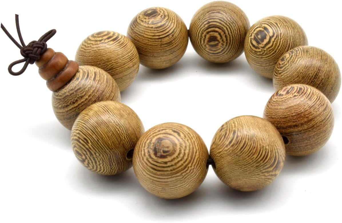 Zen DearUnisex Natural Wenge Mala Prayer Beads Necklace Bracelet Meditation Buddhist Rosary Mala Beads