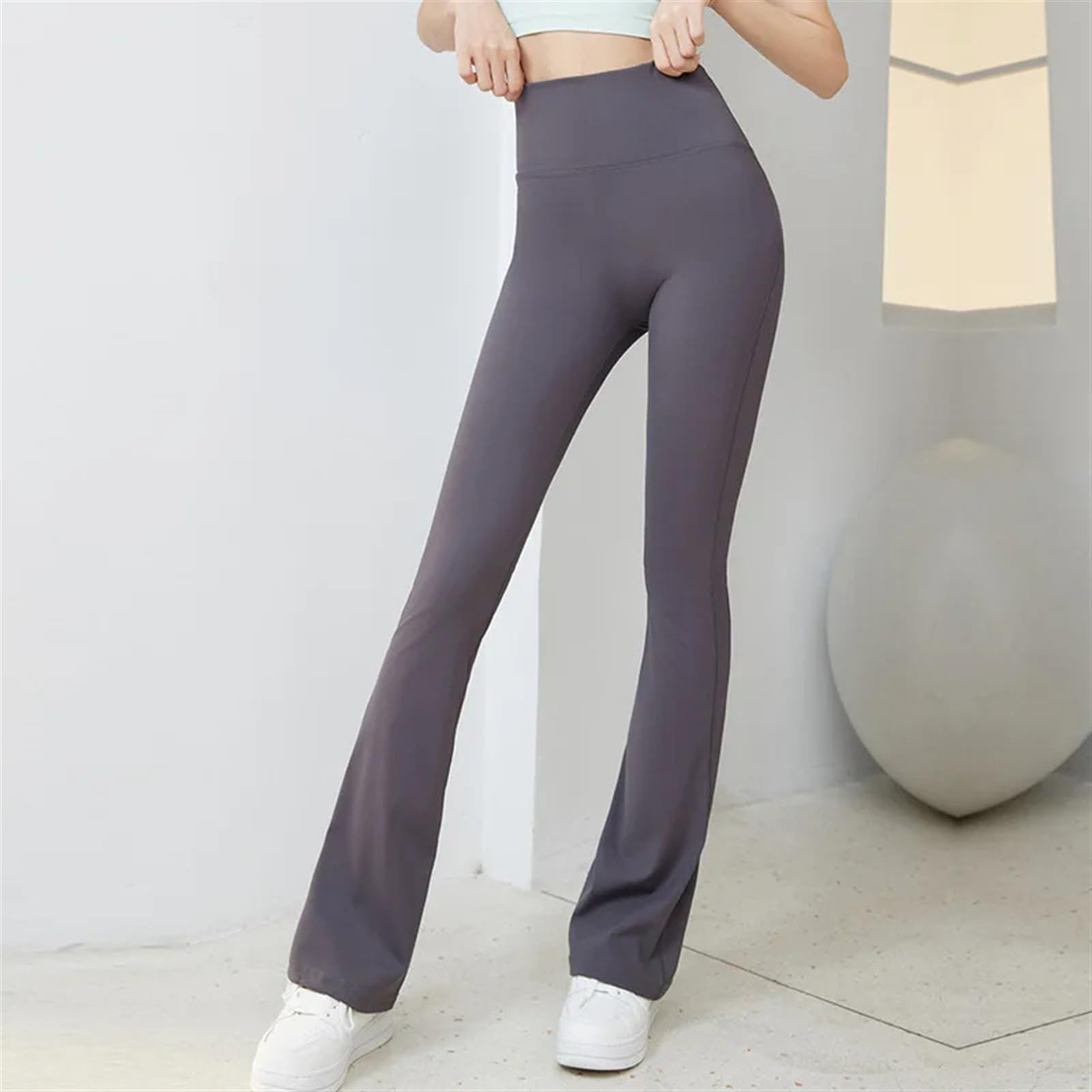 Leggins sportivi donna Leggings svasati Pantaloni da yoga Pantaloni da donna a vita alta Pantaloni larghi da donna Palestra Fitness Sport Pantaloni svasati neri Pantaloni da ballo latino(Black,M)