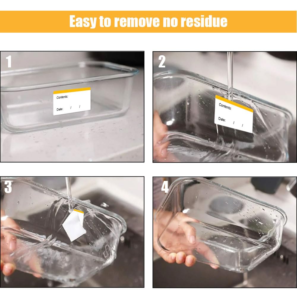300 Pièces Étiquettes de Congélation Faciles à Décoller, 6x3cm Étiquette Autocollant Congelable,Auto-adhésif Etiquette Bocaux, Amovible,Autocollantes Cuisine éTiquettes Universelles (Lot de 6)